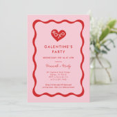 Invitation Retro XOXO Fête de la Saint-Galentin (Debout devant)