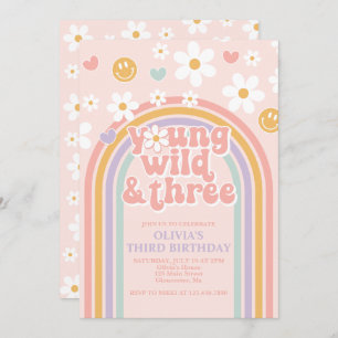 Invitation Retro Young Wild et Three Rainbow 3e anniversaire