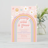 Invitation Retro Young Wild et Trois Arc-en-ciel 3e anniversa (Debout devant)