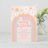 Invitation Retro Young Wild et Trois Arc-en-ciel 3e anniversa (Debout devant)