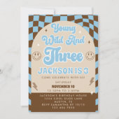 Invitation Retro Young Wild & Three Boy 3e fête d'anniversair (Devant)