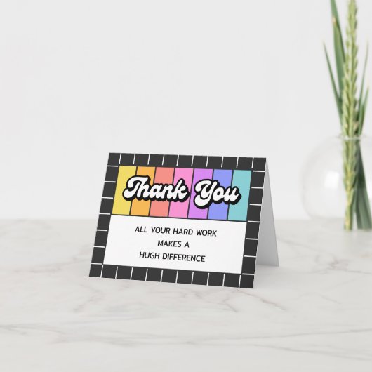 Invitation Retro Your HardWork Fait Une Énorme Différence Mer (Devant)