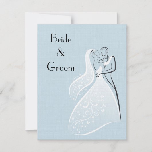 Invitation Rétros danseurs bleus de mariage (Devant)