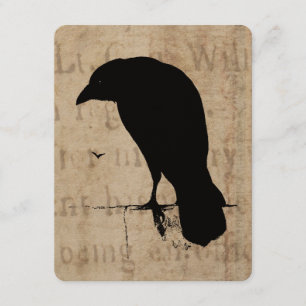 Invitation Rétros oiseaux de Goth Ravens de silhouette