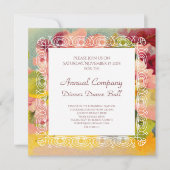 Invitation Rétros primevères florales vintages roses (Devant)