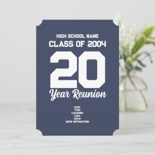 Invitation Retrouvailles de 20 ans d'études secondaires perso