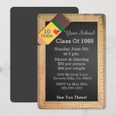 Invitation Retrouvailles de la classe Chalkboard de fournitur (Devant / Derrière)