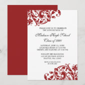 Invitation Retrouvailles de la classe Flore Rouge et Noir (Devant / Derrière)