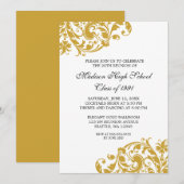 Invitation Retrouvailles de la classe Gold and Black Flourour (Devant / Derrière)