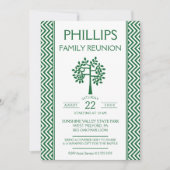 Invitation Retrouvailles de la famille Zig Zag verte et blanc (Devant)