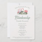 Invitation Retrouvailles familiales de 2 jours Flamant rose t (Devant)