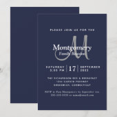 Invitation Retrouvailles familiales en argent blanc de la mar (Devant / Derrière)