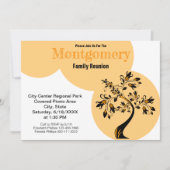 Invitation Retrouvailles familiales modernes Orange Fleur Arb (Devant)