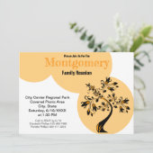 Invitation Retrouvailles familiales modernes Orange Fleur Arb (Debout devant)