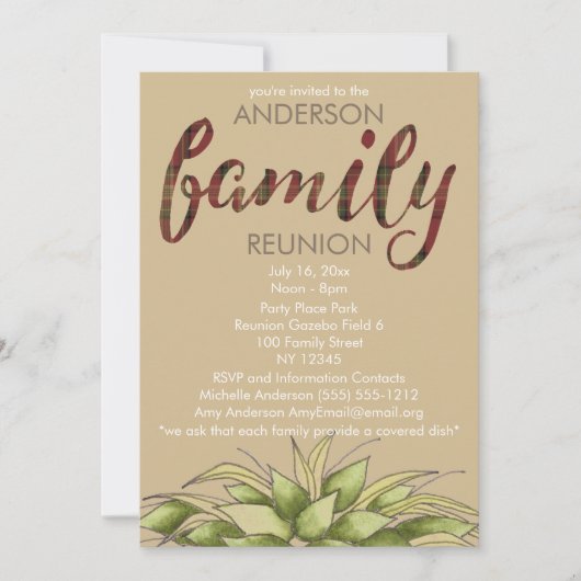 Invitation Retrouvailles familiales rustiques et pures (Devant)