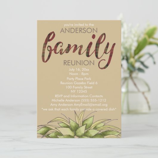 Invitation Retrouvailles familiales rustiques et pures (Debout devant)