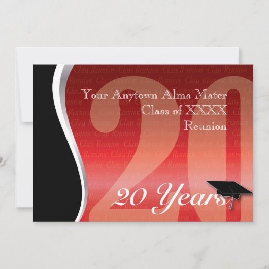 Invitation Retrouvailles personnalisables de 20 ans (Devant)