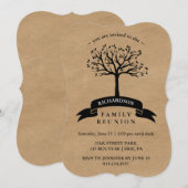 Invitation Retrouvailles rustiques de la famille de look Kraf (Devant / Derrière)