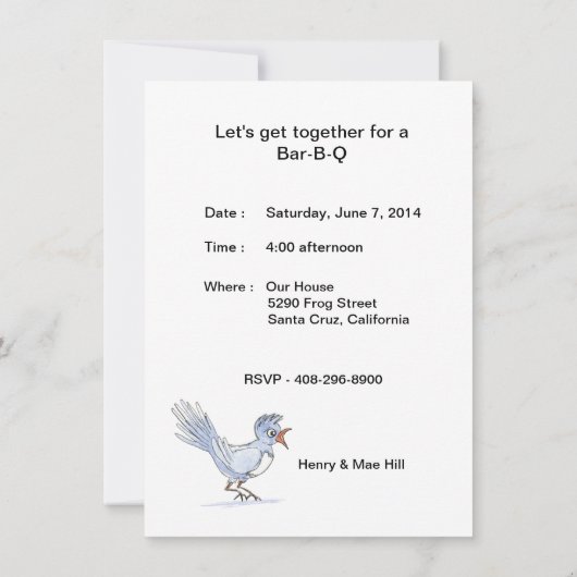 Invitation Retrouvons l'Invitation Bar-B-Q (Dos)
