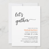 Invitation Retrouvons-nous un dîner d'action de grâce simple (Devant)