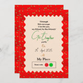 Invitation Réunion avec fraise (Devant / Derrière)