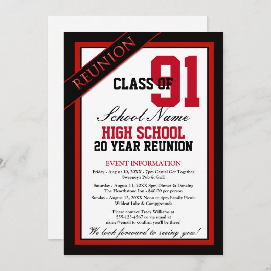 Invitation Réunion classique au lycée (Devant / Derrière)