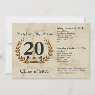 Invitation Réunion classique du 20ème lycée - événement de de