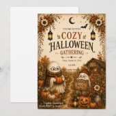Invitation Réunion cosy d'Halloween (Devant / Derrière)