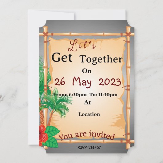 Invitation Réunion côté plage (Devant)