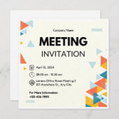 Invitation Réunion d'affaires (Devant / Derrière)