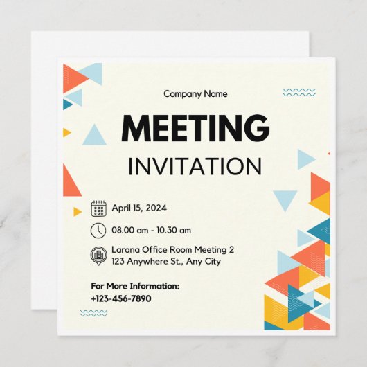 Invitation Réunion d'affaires (Devant / Derrière)