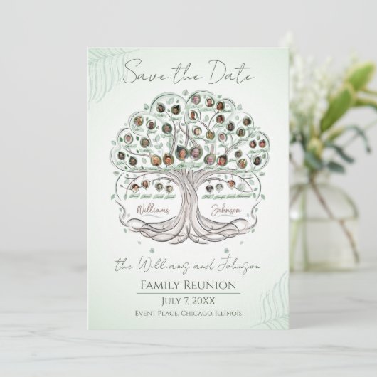 Invitation Réunion dans l'arbre généalogique Enregistrer la d (Debout devant)