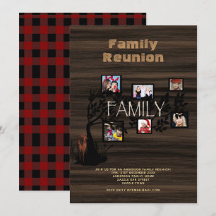 Invitation Réunion d'arbre généalogique Collage de photos Rus