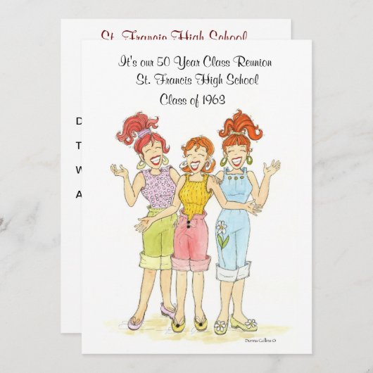 Invitation Réunion de 50 ans (Devant / Derrière)