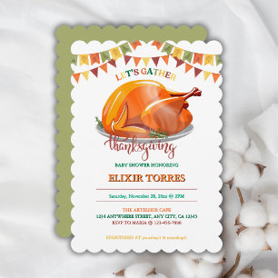 Invitation Réunion de bébé Fête de Thanksgiving