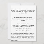 Invitation Réunion de classe (Dos)