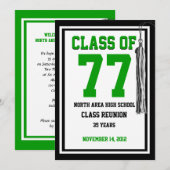 Invitation Réunion de classe avec couleurs changeantes (Devant / Derrière)