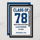 Invitation Réunion de classe avec couleurs changeantes (Devant / Derrière)