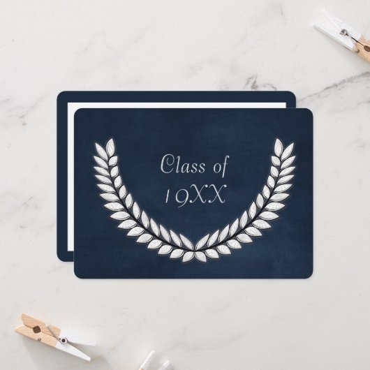 Invitation Réunion De Classe Avec Silver Laural (Devant/Arrière en situation)