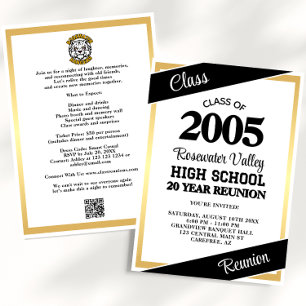 Invitation Réunion de classe de la mascotte Black Gold