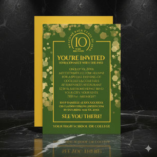 Invitation Réunion de classe Green & Gold