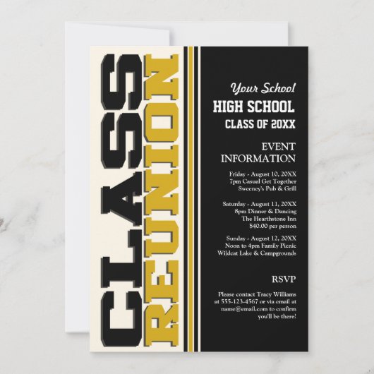 Invitation Réunion de classe personnalisable (Devant)