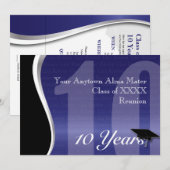 Invitation Réunion de classe personnalisée de 10 ans (Devant / Derrière)