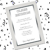 Invitation Réunion de classe secondaire en argent et blanc