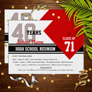 Invitation Réunion de classe secondaire personnalisable