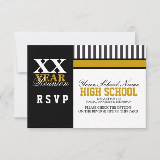 Invitation Réunion de classe secondaire RSVP (Devant)