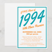 Invitation Reunion de classe secondaire simple personnalisée (Devant / Derrière)