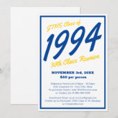 Invitation Reunion de classe secondaire simple personnalisée (Devant / Derrière)