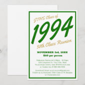 Invitation Reunion de classe secondaire simple personnalisée (Devant / Derrière)