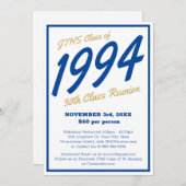 Invitation Reunion de classe secondaire simple personnalisée (Devant / Derrière)
